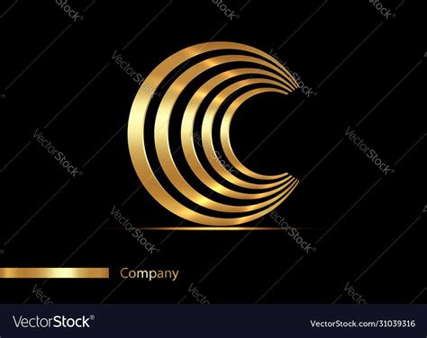 Web Design Logo Design Graphic Design Shadow Logo Letter C Gold