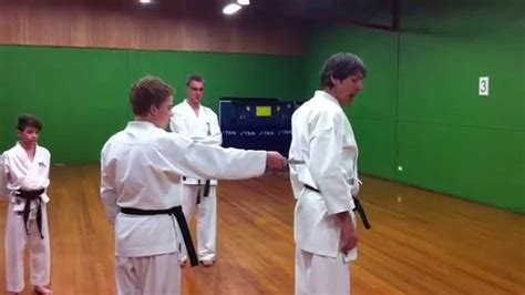Torakan Karate Self Defense For A Rear Knife Attack Youtube