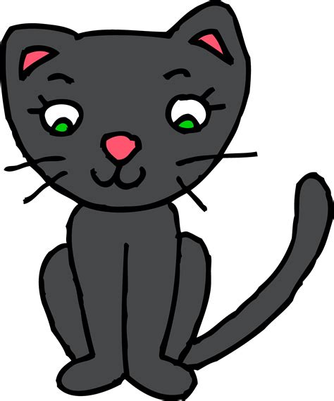 Cute Black Kitty Cat Clipart Free Clip Art