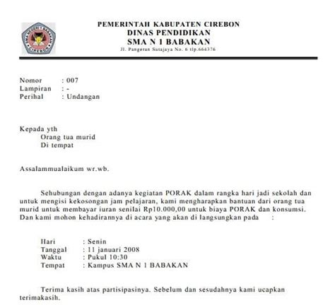 Contoh Surat Dinas Contoh Surat