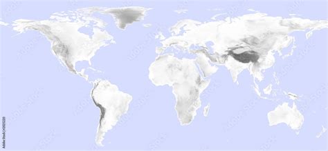 World Map With Grayscale Elevation Illustration Stock Adobe Stock