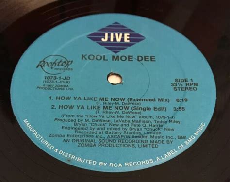 Kool Moe Dee How Ya Like Me Now 12” Rap Single 1987 Jive For Sale
