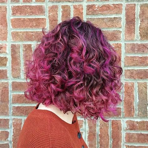 Love This Hair Wavybobhairstyles Dyed Curly Hair Curly Pink Hair