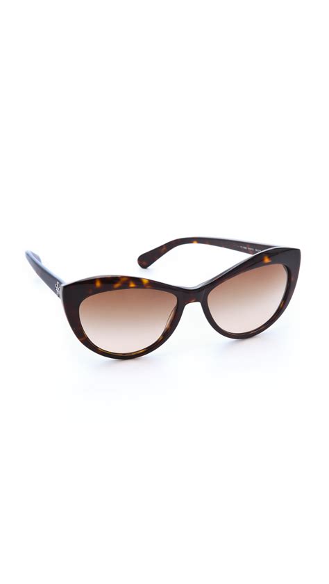 Lyst Tory Burch Oversized Cat Eye Sunglasses In Brown