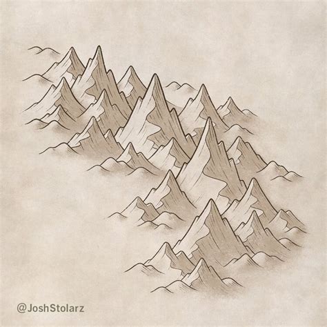 How To Draw Mountains On A Map — Map Effects Mountain Drawing