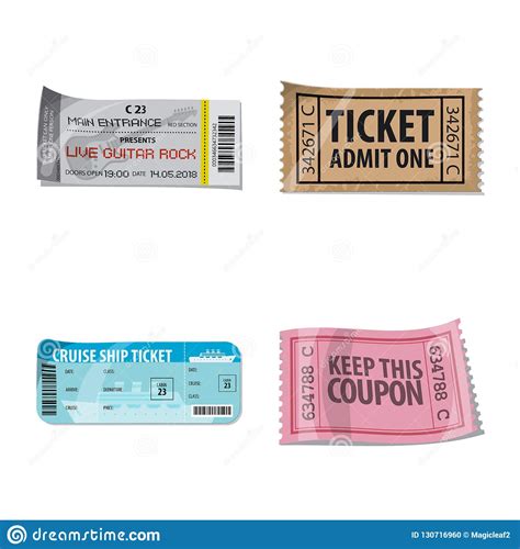 Vector Design Of Ticket And Admission Symbol. Collection Of Ticket And ...
