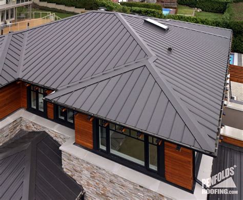 Charcoal Gray Metal Roof Ziplok Charcoal Close Up West Vancouver