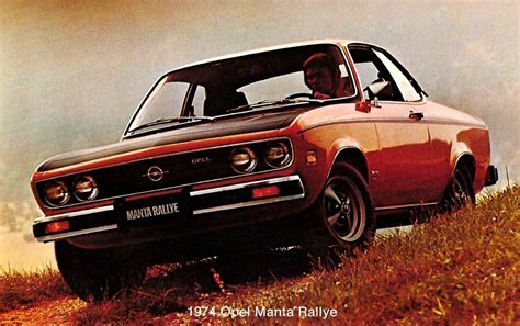 Vintage Auto Sales Promotion Postcard 1974 Opel Manta Rallye Stamped