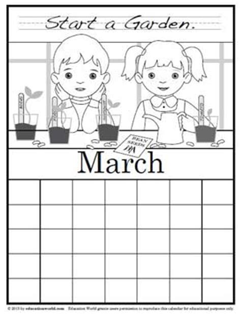This march month coloring page is perfect for preschoolers. Coloring Calendar March - version 2 | Education World
