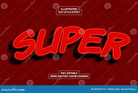 Super Bold Text Style Effect Stock Vector Illustration Of Dlln Word