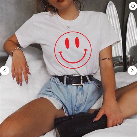 90s Aesthetic Shirt Smiley Face T Shirt Indie Clothes Smile Etsy