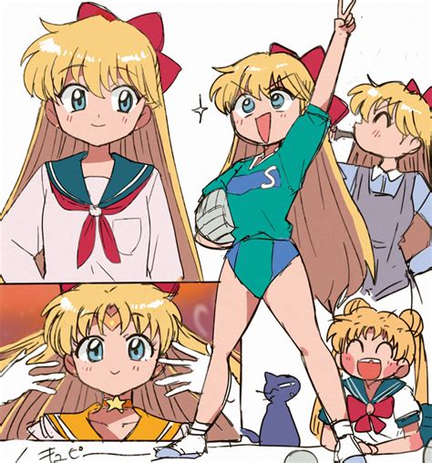 Tsukino Usagi Aino Minako Sailor Venus And Luna Bishoujo Senshi Sailor Moon Drawn By