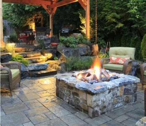 Square Stone Fire Pit Fire Pit Design Ideas