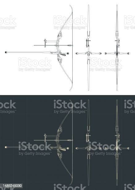 Target Recurve Bow Kit Blueprints Stock Illustration Download Image
