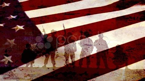 Patriotic Soldiers In Front Of Us Flag 1920x1080 Stock Video 4211421