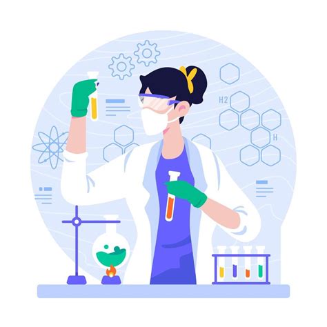 Female Scientist Doing Experiment In Laboratory 4657258 Vector Art At