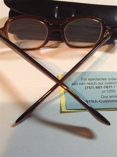 vtg us navy eyeglasses mod romco 4 1 2 5 1 2 brown retro glasses with case ebay