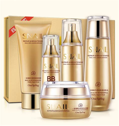 5pcsset Bioaqua Gold Snail Moisturizingwhitening Skin Care Set