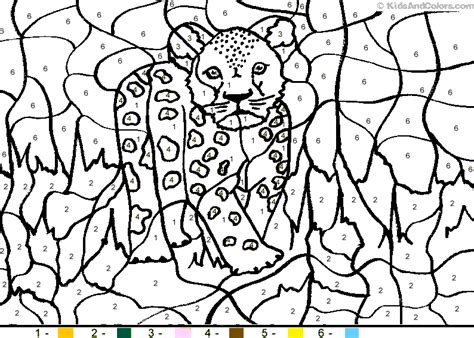 Letter L Leopard Animal Color By Number Coloriage Magique