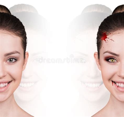 Woman With Vampire Fangs Stock Photo Image Of Cannibalism 63145822