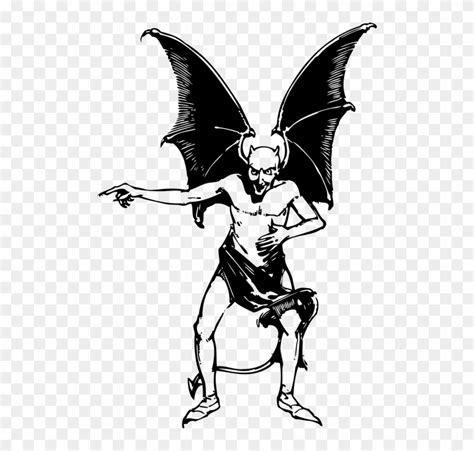 Devil Wings Horns Pointing Evil Demon Satan Devil Clip Art Hd Png Download 496x720