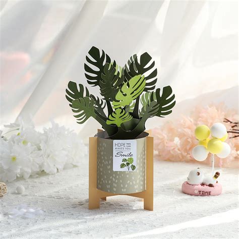 3d Pop Up Potting Plant Greeting Card Inlovearts