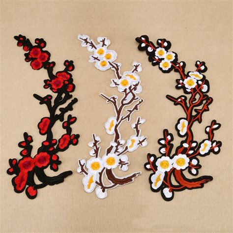 Big Magnolia Flowers Embroidered Patch For Clothing Iron On Sew