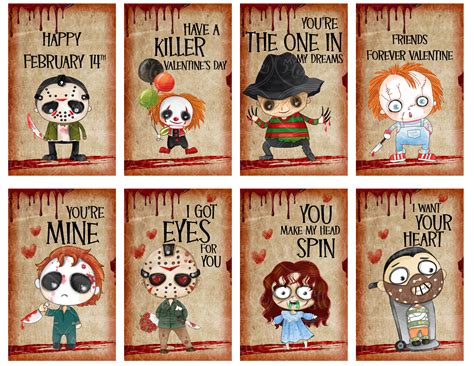 Horror Valentines Day Png Bundle Spooky Valentine Printable Etsy