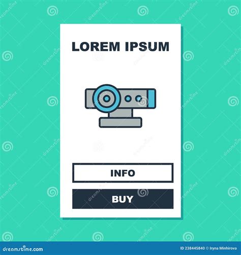 Filled Outline Web Camera Icon Isolated On Turquoise Background Chat