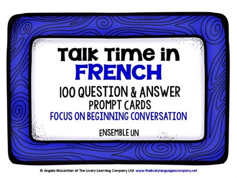 French Speaking Practice 1 100 Prompt Cards And Reference Booklet By