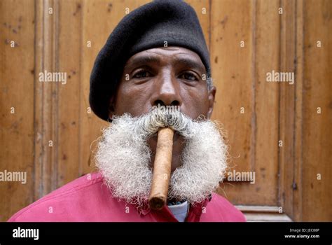 Cuba Havana Cuban Cigar Smoke Portrait The Caribbean Island