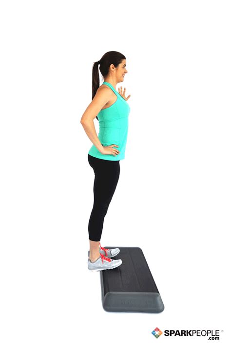 Calf Raises On Step Exercise Demonstration Step Workout Exercise