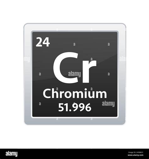 Chromium Symbol Chemical Element Of The Periodic Table Vector Stock