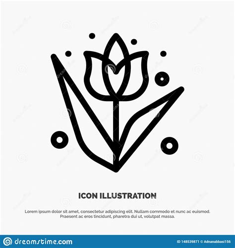 Decoration Easter Flower Plant Line Icon Vector Stock Vector