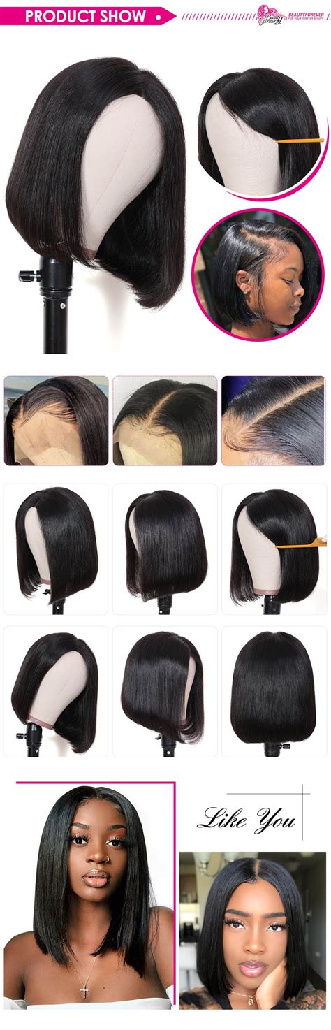 Beautyforever Straight Lace Front Short Bob Wig 150 Density Pre