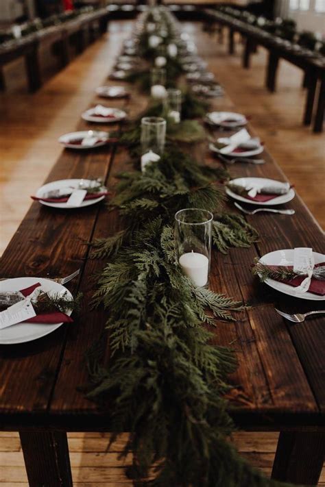 Evergreen Garland Table Decor Image By Olivia Strohm Photography