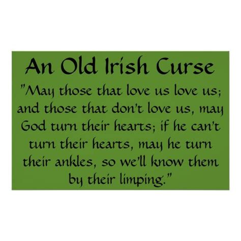 An Old Irish Curse Poster Zazzle Old Irish Irish Curse Irish