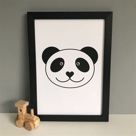 Monochrome Panda Print For A Childs Room Tommy And Lottie