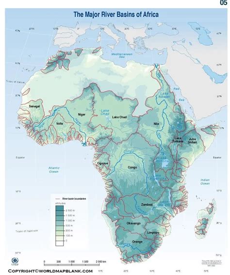 Printable Africa Rivers Map Map Of Africa Rivers