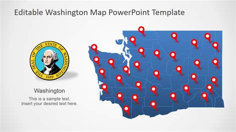 Washington State Powerpoint Map Slidemodel
