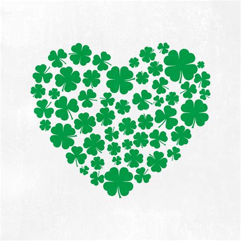 Heart Of Shamrocks St Patricks Day Svg St Patricks Etsy Uk
