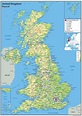 Carta geografica del Regno Unito (Regno Unito): topografia e ...