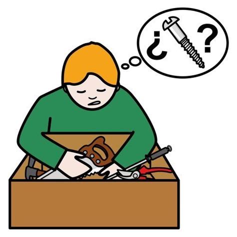 A Man Sitting In A Box With Tools And Thought Bubble Above Him That Says What Is The Screwdriver