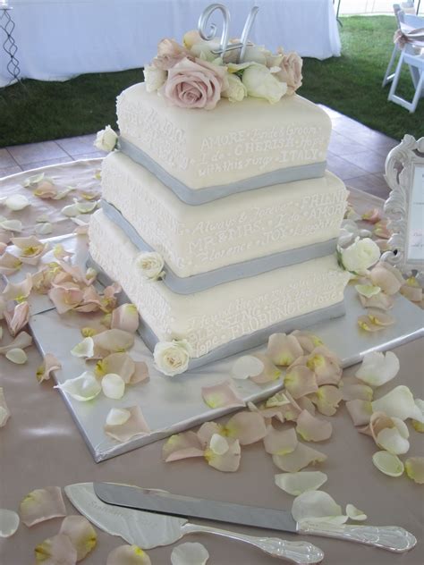 3 Tier Square Wedding Cake