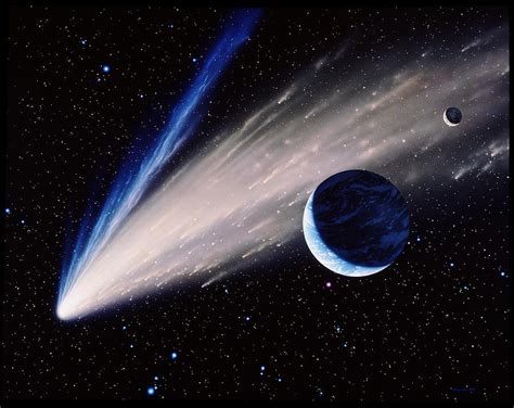 Artwork Of A Comet Passing The Earth Photograph By Joe Tucciarone