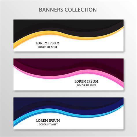 Abstract Business Banners Collection Banners Modern Wave Design