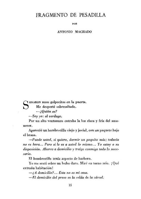 Fragmento De Pesadilla Por Antonio Machado Biblioteca Virtual