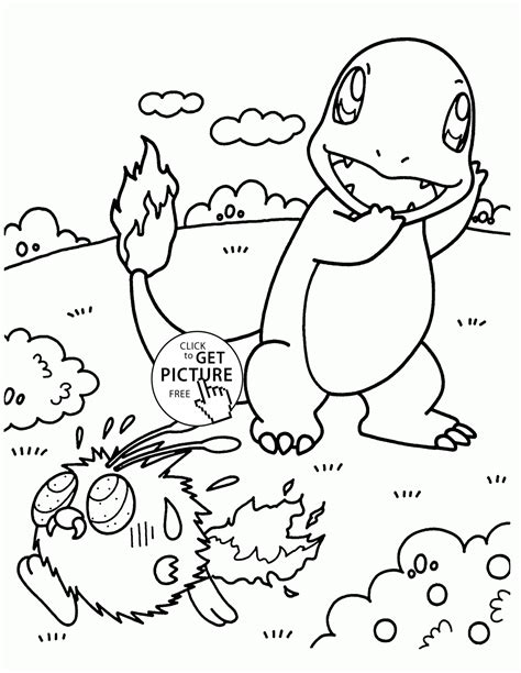 Charmander Pokemon Coloring Pages For Kids Pokemon Characters