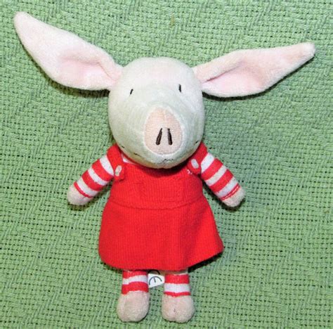 7 Olivia Pig Stuffed Doll Spin Master Plush Red Dress Stripe Stockings