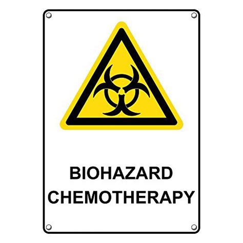 Weatherproof Plastic Vertical Biohazard Chemotherapy Sign